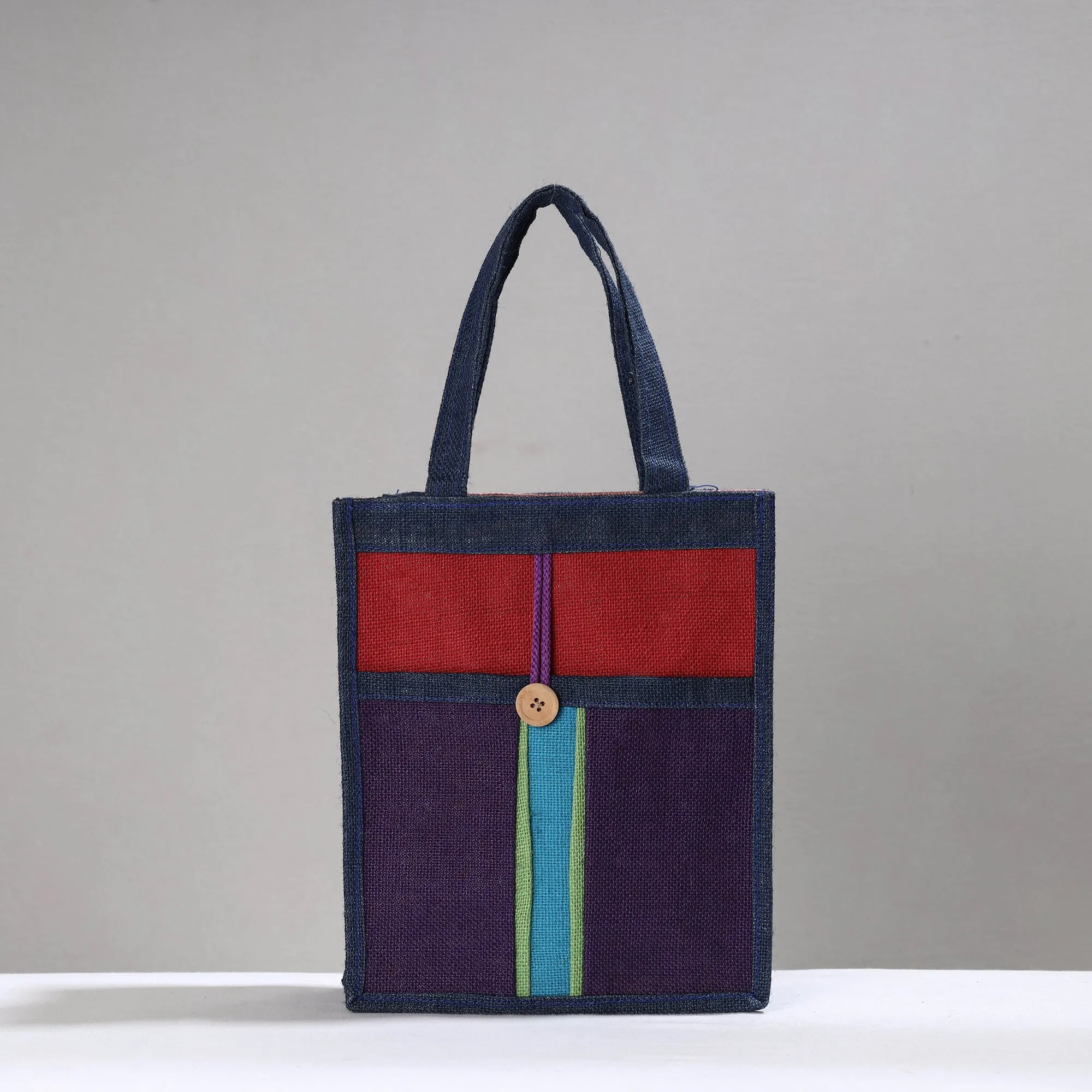 Blue - Handcrafted Multipurpose Jute Hand Bag