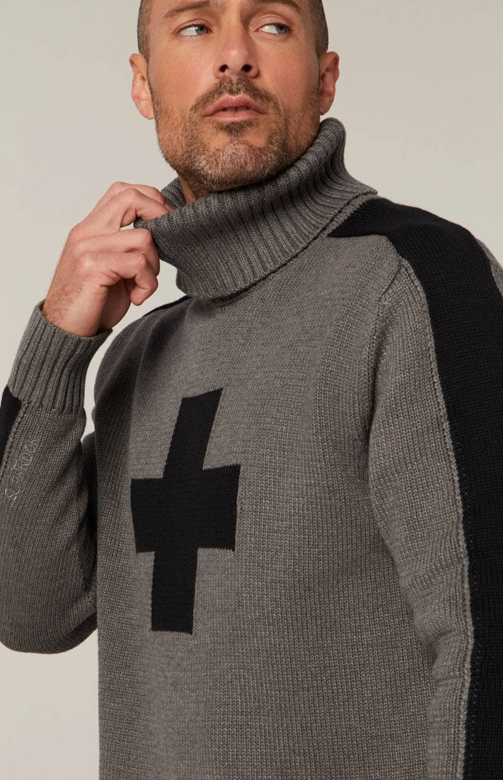 Elias Turtle Neck Ski Sweater | Heather Grey