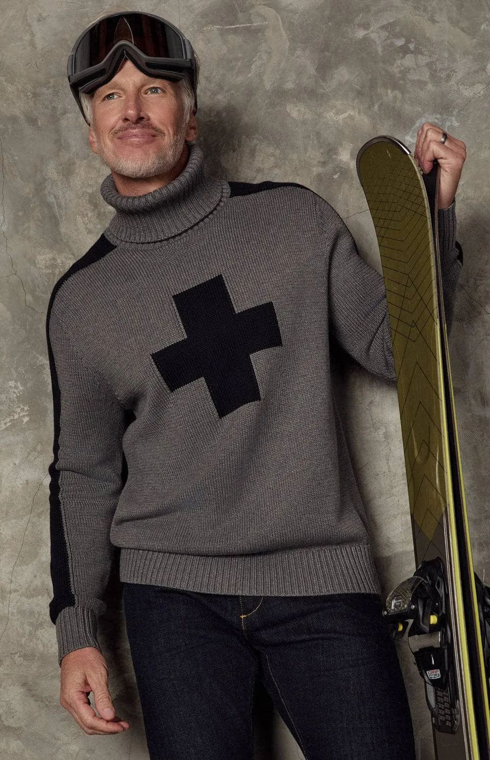 Elias Turtle Neck Ski Sweater | Heather Grey