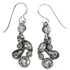 Patricia Locke "Cherish" Sterling Silver Plated Earrings, All Crystal EF0804S