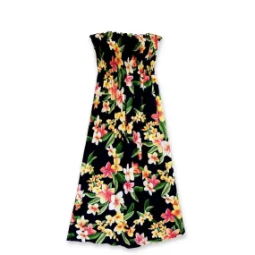 Pebble Black Maxi Hawaiian Dress