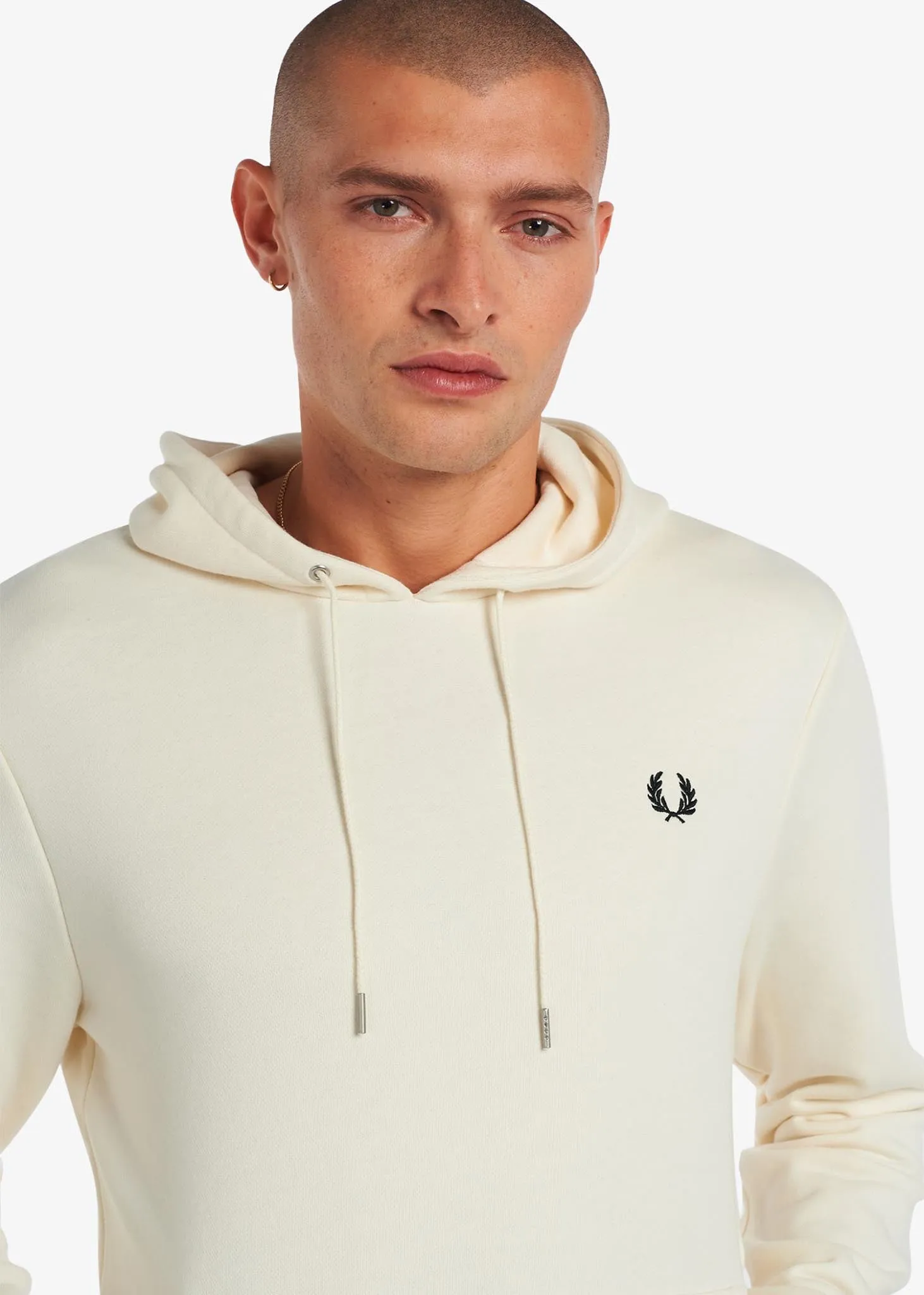 Tipped hooded sweatshirt - ecru