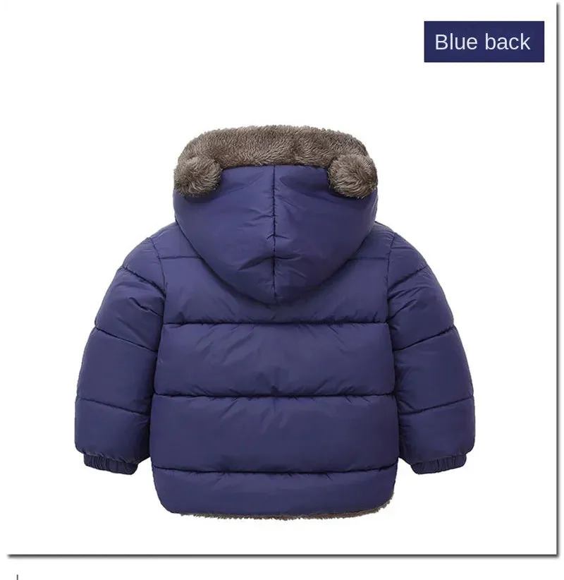 Trendy Kids' Bear Ear Puffer Jacket for Fall & Winter